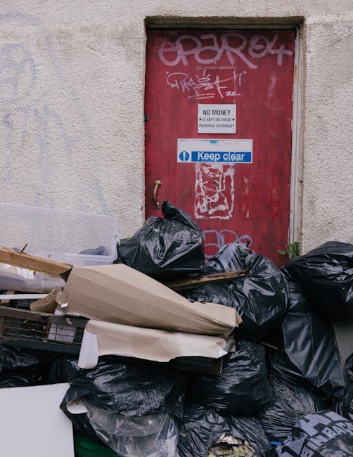 Two green plastic rubbish bins with hinged lids are positioned side by side on a paved sidewalk near the edge of a street. The bins are made of durable, textured plastic material, with slightly curved